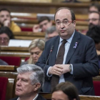 El líder del PSC, Miquel Iceta, en el Parlament.