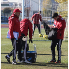 Claudio, durante un entrenamiento en las instalaciones del Colomán Trabado.