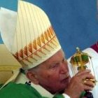 El Pontífice, durante el acto de beatificación de ayer