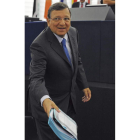 Durao Barroso, antes de hablar ante el Parlamento Europeo.