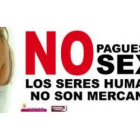 Cartel colocado para la sensibilización.