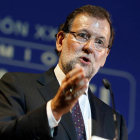 El presidente del Gobierno, Mariano Rajoy, durante su intervención en la entrega de la XXIX edición de los Premios Macael.