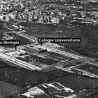 Vista aérea del Campus de Vegazana en 1979 cuando sólo había dos centros construidos.