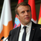 Macron, durante su discurso en la Sorbona, en París, el 26 de septiembre.