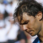 Rafael Nadal, durante el partido contra Novak Djokovic en cuartos de Roland Garros.