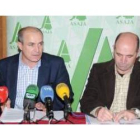 José Antonio Turrado y Marino Fernández, durante la rueda de prensa de balance sobre el año agrario.