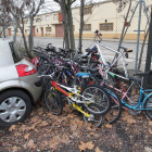 Bicicletas almacenadas esta semana en el depósito municipal de la Policía Local, en la zona del paseo del Parque.