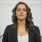 La líder de Ciudadanos en Catalunya, Inés Arrimadas, en una rueda de prensa. /