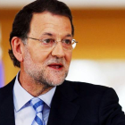 El presidente del Gobierno, Mariano Rajoy, durante la rueda de prensa que ha ofrecido esta mañana.