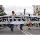 Los militares protestaron ayer frente al Congreso. CHEMA MOYA