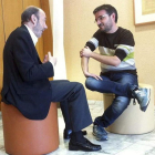 Un momento de las entrevistas con los dos líderes políticos.