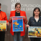 Roberto García, Susana Folla y Esperanza Marcos en la presentación de la carrera. J. NOTARIO