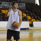 El alero de Baloncesto León en un entrenamiento.