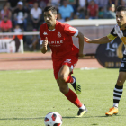 El futbolista leonés Víctor Díaz, durante un partido con la Cultural esta temporada. DL