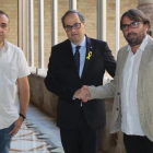 Reunión entre el presidente Quim Torra y los líderes de UGT y CCOO en Catalunya.