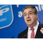 El presidente del PP andaluz, Juan Ignacio Zoido, durante una rueda de prensa.