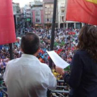 Aspecto que presentaba a última hora de la tarde de ayer la plaza Mayor.