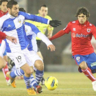 Víctor Andrés, a la derecha, ficha por la Cultural procedente del Numancia
