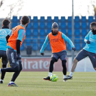 Sergio Ramos, durante un entrenamiento del Real Madrid. EFE