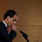 Javier Ramos, rector de la URJC, en la rueda de prensa que ofreció el pasado viernes