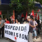 La protesta tuvo lugar ante la oficina del BBVA.