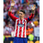 Fernando Torres cuando se despidió del Atlético. RODRIGO JIMÉNEZ
