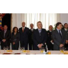 En primer término, Antonio Trevín, Miguel Alejo y Tomás Rivera con otras autoridades que asistieron