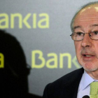 Rodrigo Rato, en una rueda de prensa de presentación de resultados de Bankia, en febrero del 2012.