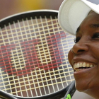 Venus Williams, feliz tras ganar a Konta y pasar a la final de Wimbledon.