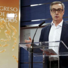 El secretario general de Ciudadanos, José Manuel Villegas, ayer en una rueda de prensa en el Congreso.