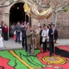 Un momento de la procesión del Corpus en Villarejo de Órbigo