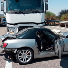El accidente fue a la altura del Burgo Ranero. BOMBEROS DE LEÓN
