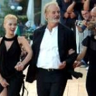 La actriz Scarlett Johansson, el actor Bill Murray y la realizadora Sofia Coppola, ayer en Venecia