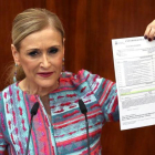 Cifuentes, este miércoles, ante el pleno de la Asamblea de Madrid.