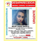 Cartel difundido con la imagen de la joven desaparecida