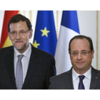 François Hollande y Mariano Rajoy, ayer, en el Elíseo.