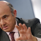 Luis de Guindos, en rueda de prensa, el pasado 20 de enero.