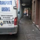 Los transportistas de La Bañeza también exigen el circuito en sus vehículos, como se ve en la imagen