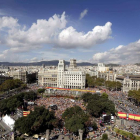 Concentración de catalanes contra la independencia ayer en Barcelona