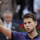 Thiem celebra la victoria en Barcelona.