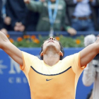 Rafael Nadal celebrando un punto conseguido en la pasada edición del Barcelona Open Banc Sabadell.