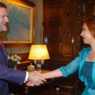 Cristina Fernández de Kirchner recibe a Mariano Rajoy, entonces candidato a la presidencia del Gobierno, en diciembre del 2007.