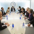 Mariano Rajoy presidió ayer la reunión del Comité de Dirección del partido. TAREK