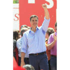 Pedro Sánchez, en la Fiesta de la Rosa celebrada ayer.
