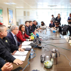 Los abogados de Élite Taxi, ayer en rueda de prensa. A. GARCÍA