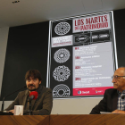 Emilio Gancedo, del ILC, y Lorenzo López Trigal, de Secot, presentaron el ciclo. FERNANDO OTERO