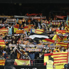 La grada de Mestalla, en la última visita del Barça