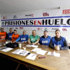 Los trabajadores, en un momento de su protesta. MARCIANO PÉREZ