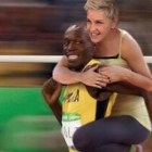El meme de Ellen DeGeneres a lomos de Usain Bolt por el que la humorista ha sido acusada de racista.