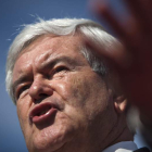 Newt Gingrich durante un acto electoral en el centro PGA de golf de Port St. Lucie.